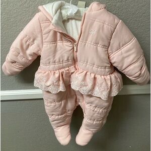 Baby light pink Calvin Klein snow suit